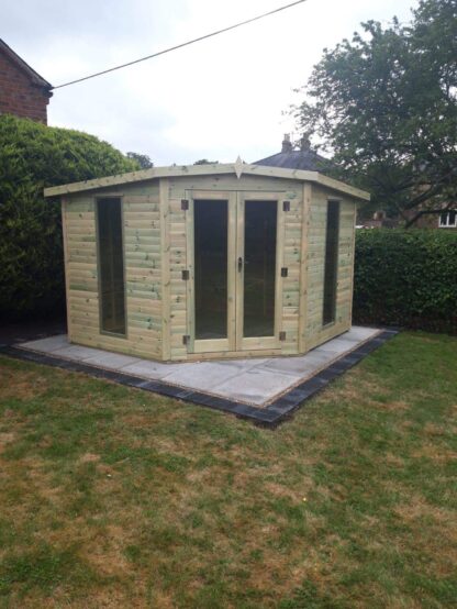 Tanalised Charlotte Corner House Summerhouse Keighley Timber & Fencing sheds www.keighleytimbersheds.co.uk