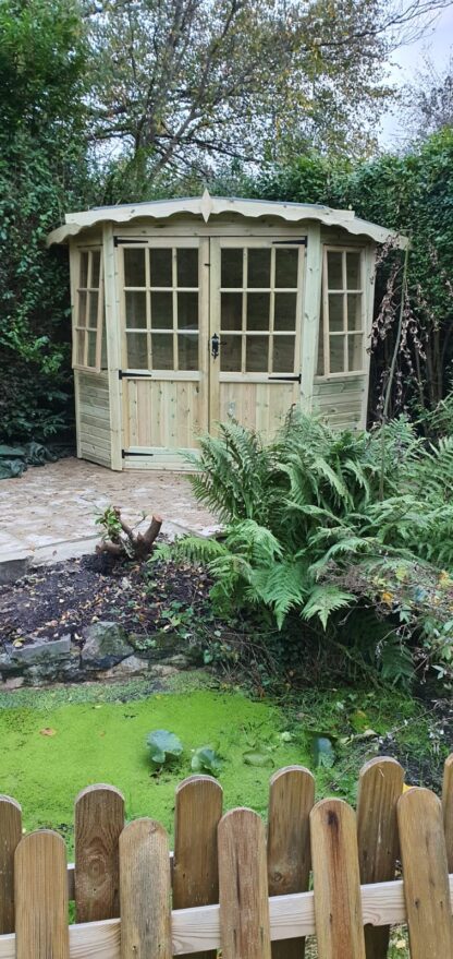 Tanalised Georgian Corner House Shed Keighley Timber & Fencing sheds www.keighleytimbersheds.co.uk