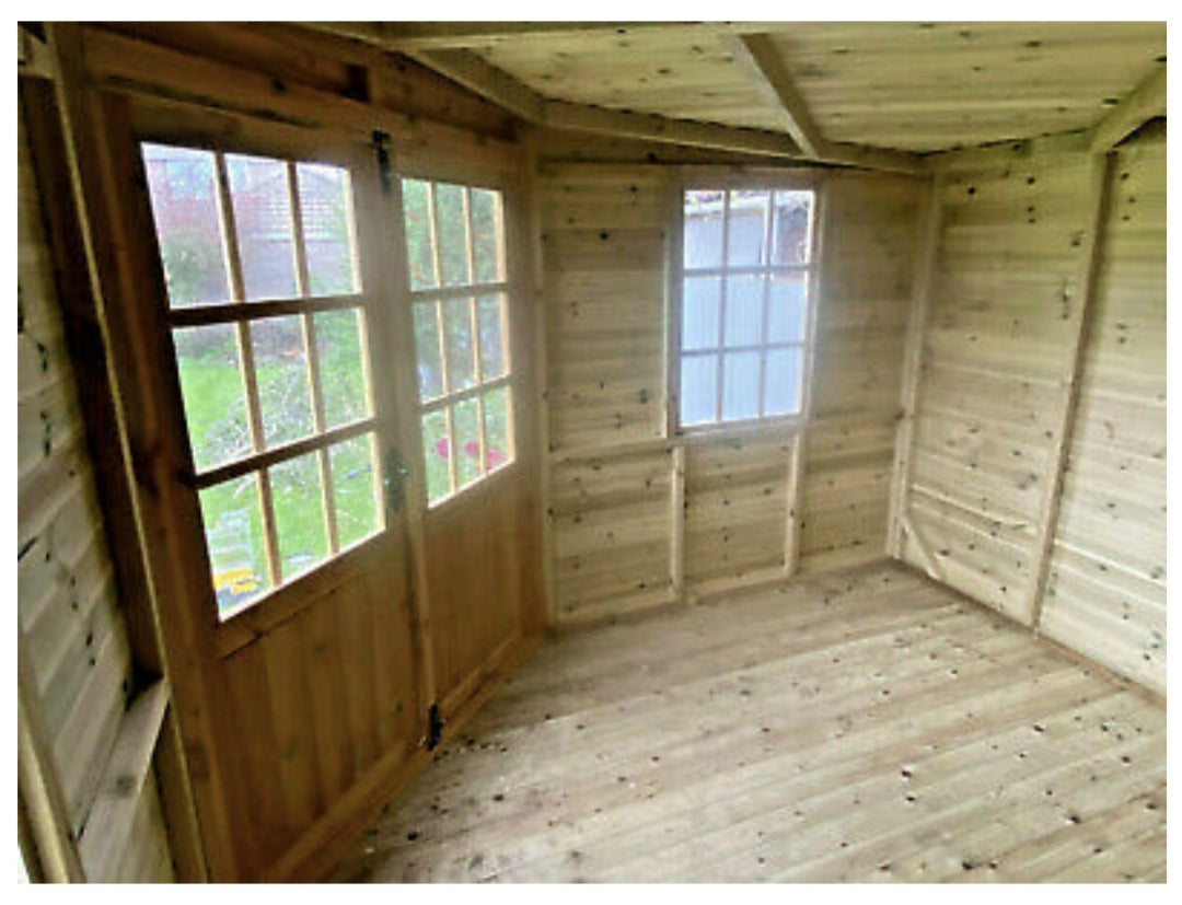 Tanalised Georgian Corner House Shed Keighley Timber & Fencing sheds www.keighleytimbersheds.co.uk