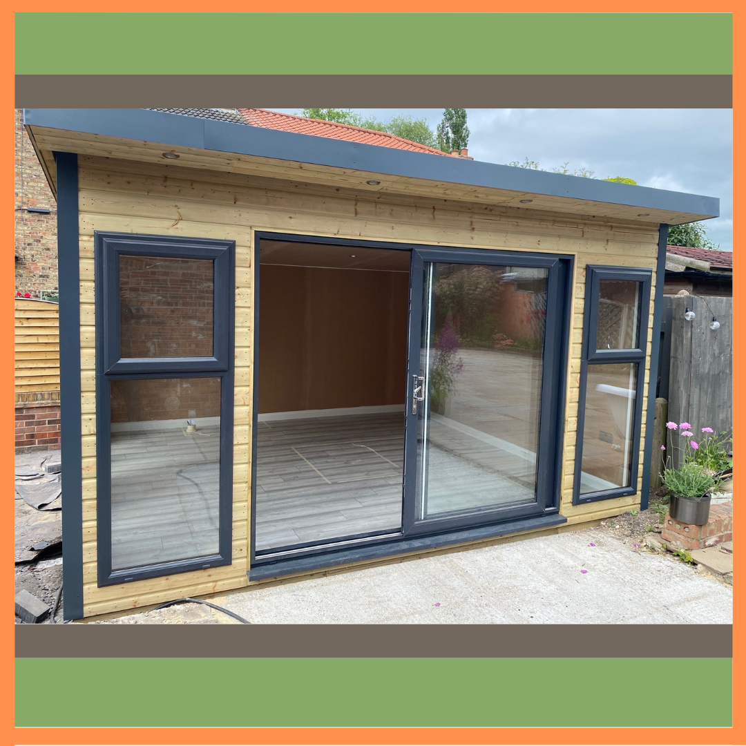 UPVC Cambridge Pent Summerhouse FULLY INSULATED