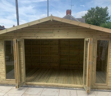 Tanalised Charlotte Bi-Fold Apex Summerhouse Keighley Timber & Fencing sheds www.keighleytimbersheds.co.uk