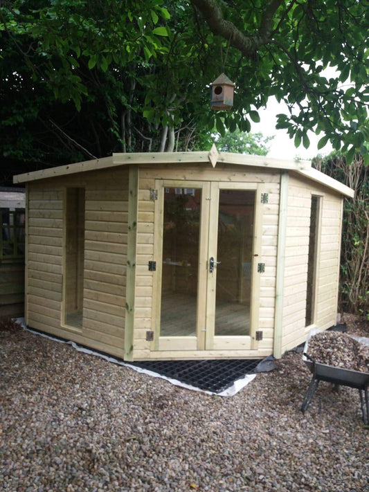 Tanalised Charlotte Corner House Summerhouse Keighley Timber & Fencing sheds www.keighleytimbersheds.co.uk