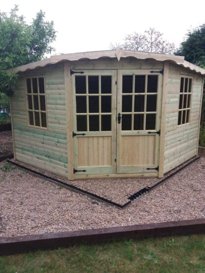 Tanalised Georgian Corner House Shed Keighley Timber & Fencing sheds www.keighleytimbersheds.co.uk