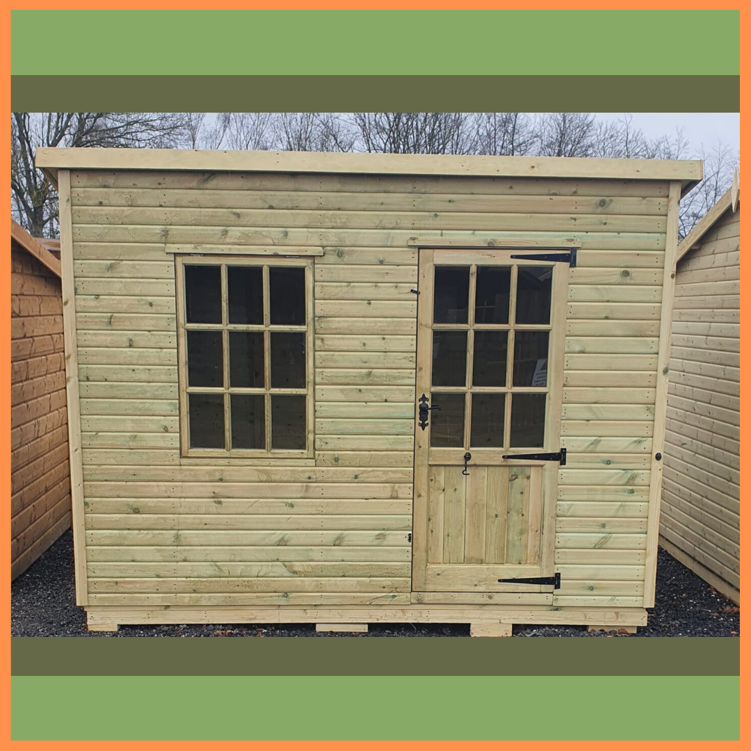 Tanalised Georgian Pent Garden Shed Keighley Timber & Fencing sheds www.keighleytimbersheds.co.uk